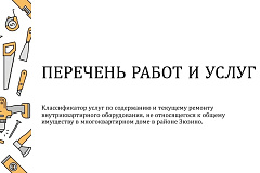 Перечень работ и услуг