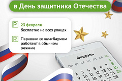 Работа парковок в День защитника Отечества